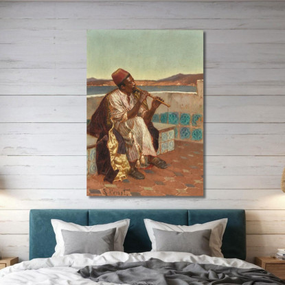 Musicista Sulla Terrazza Rudolf Ernst rer31 quadro stampato su tela