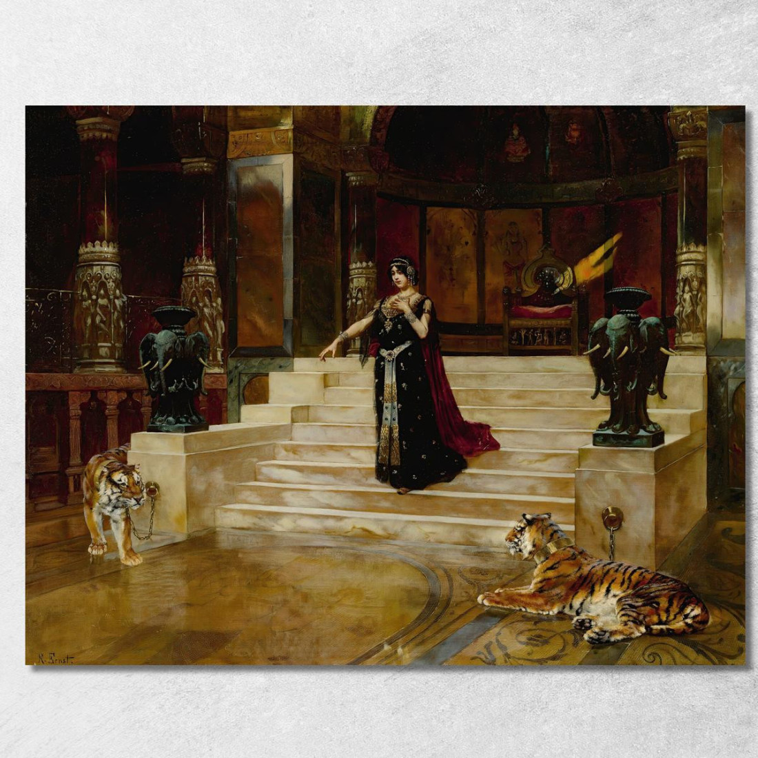 Salomé E Le Tigri Rudolf Ernst rer35 quadro stampato su tela Salomé E Le Tigri Rudolf Ernst rer35 quadro stampato su tela
