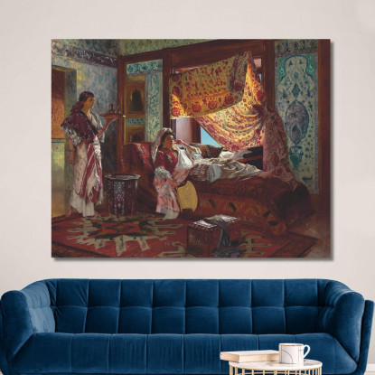 Prendendo Il Tè Nell'Harem Rudolf Ernst rer36 quadro stampato su tela
