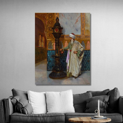 Accudendo La Lampada Rudolf Ernst rer37 quadro stampato su tela
