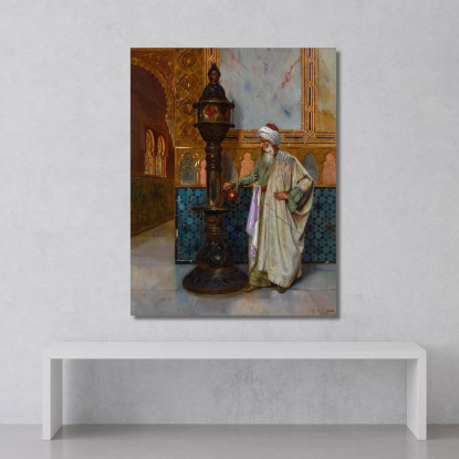 Accudendo La Lampada Rudolf Ernst rer37 quadro stampato su tela