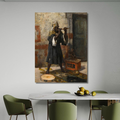 Il Suonatore Di Flauto Rudolf Ernst rer43 quadro stampato su tela