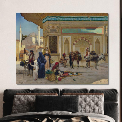 La Fontana Di Ahmed Iii A Istanbul Rudolf Ernst rer46 quadro stampato su tela