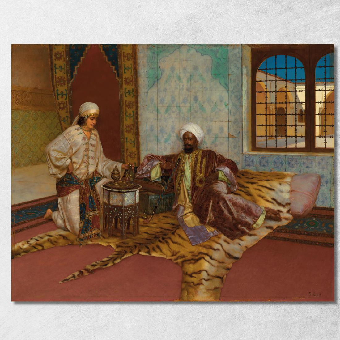 Il Fumatore Di Narghilè Rudolf Ernst rer54 quadro stampato su tela