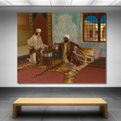 Il Fumatore Di Narghilè Rudolf Ernst rer54 quadro stampato su tela