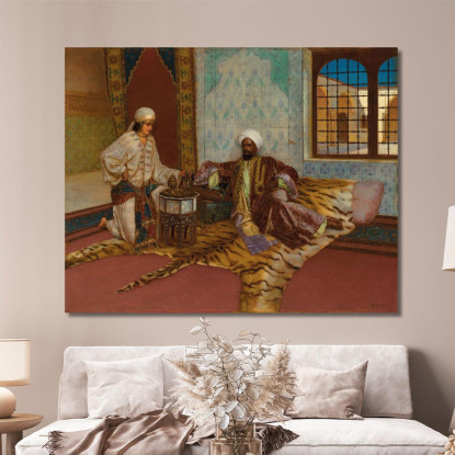 Il Fumatore Di Narghilè Rudolf Ernst rer54 quadro stampato su tela