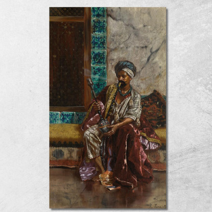 Il Fumatore Di Narghilè Rudolf Ernst rer55 quadro stampato su tela