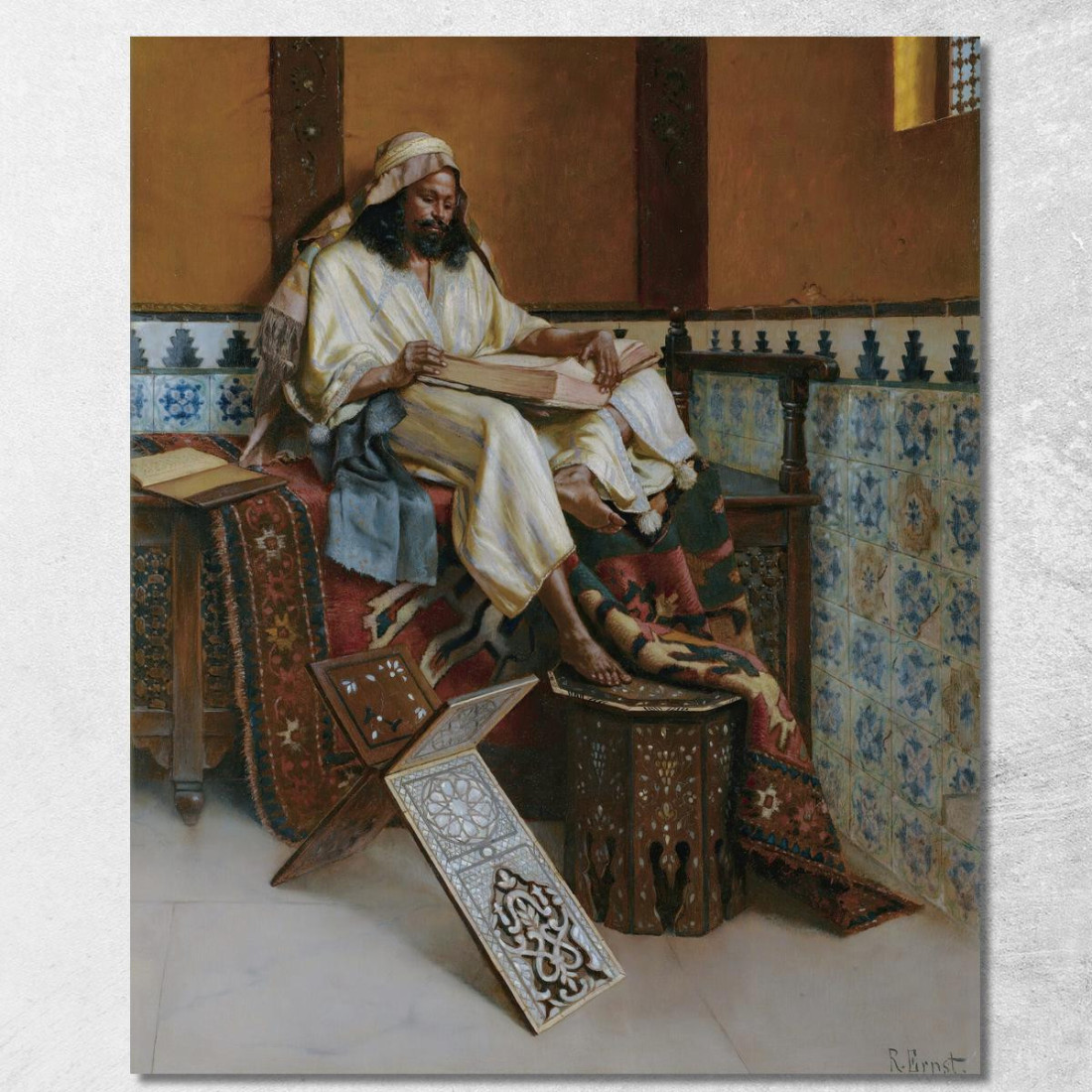 Lo Studioso Rudolf Ernst rer65 quadro stampato su tela Lo Studioso Rudolf Ernst rer65 quadro stampato su tela