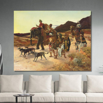 La Caccia Alla Tigre Rudolf Ernst rer66 quadro stampato su tela