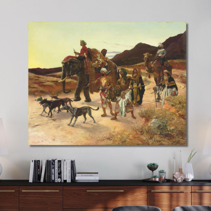 La Caccia Alla Tigre Rudolf Ernst rer66 quadro stampato su tela