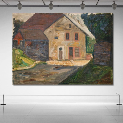 Casa Di Mattoni Con Annesso Tadeusz Makowski tmk20 quadro stampato su tela