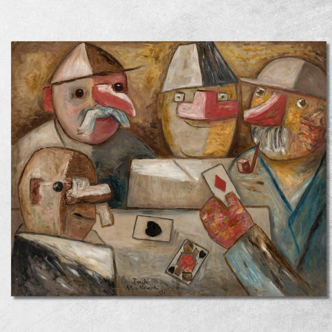 Partita A Carte Tadeusz Makowski tmk23 quadro stampato su tela Partita A Carte Tadeusz Makowski tmk23 quadro stampato su tela