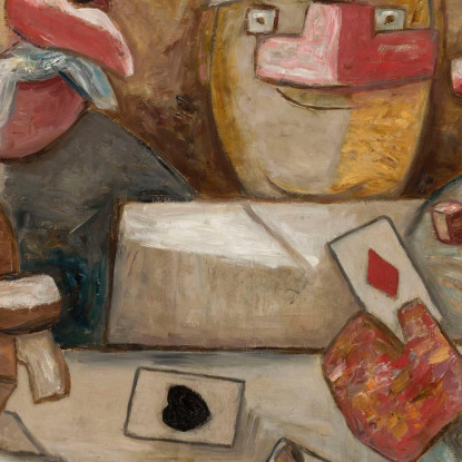 Partita A Carte Tadeusz Makowski tmk23 quadro stampato su tela