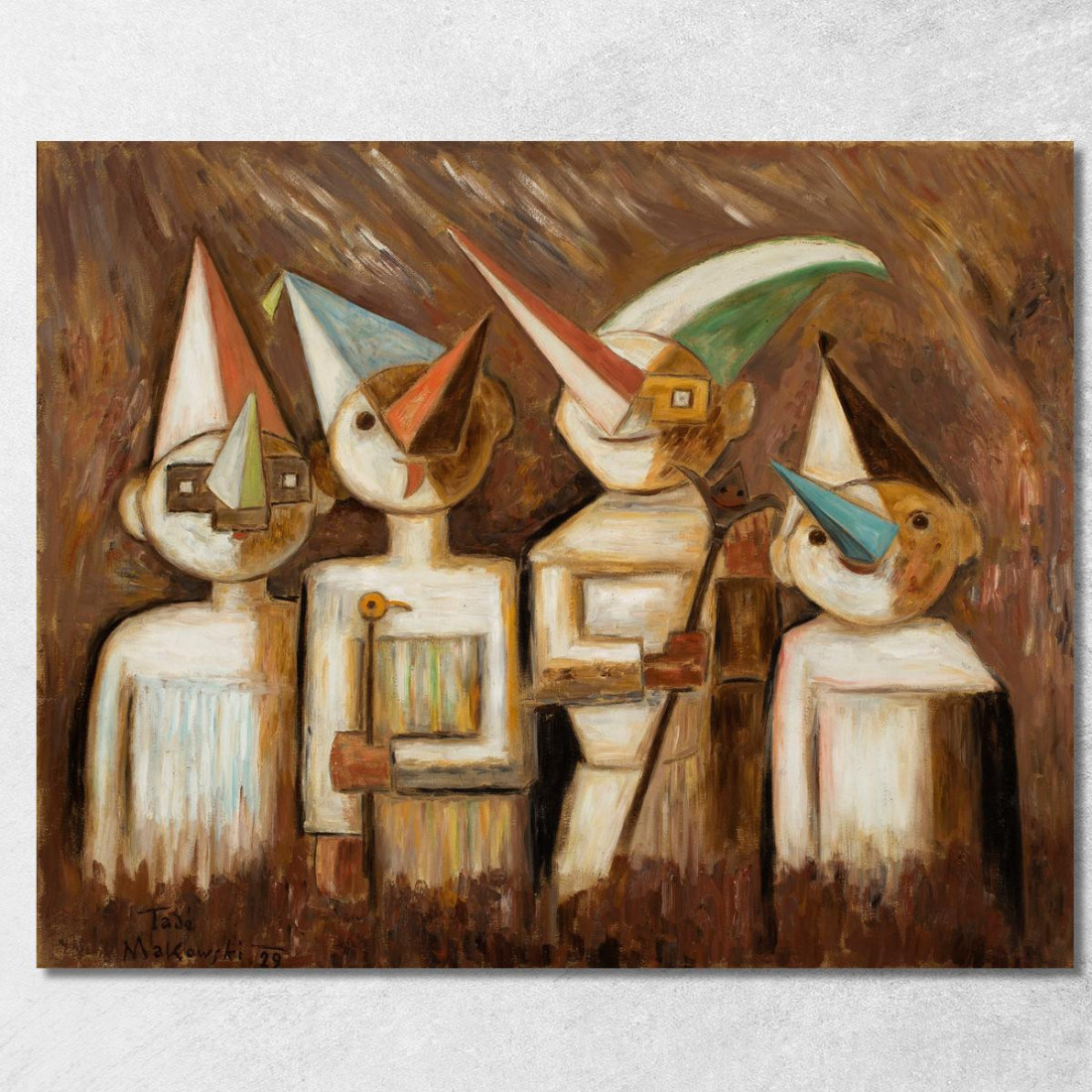 Bambini In Maschera Tadeusz Makowski tmk28 quadro stampato su tela Bambini In Maschera Tadeusz Makowski tmk28 quadro stampato su tela