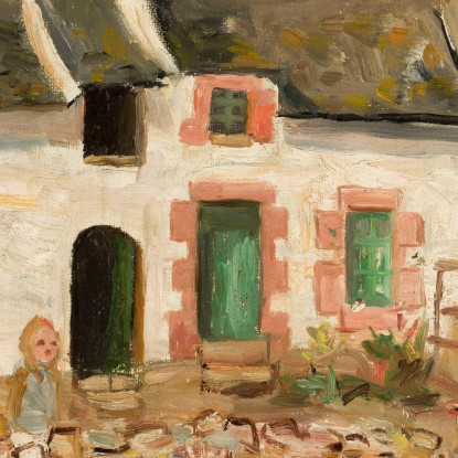 Bambino Davanti Alla Casa Tadeusz Makowski tmk39 quadro stampato su tela