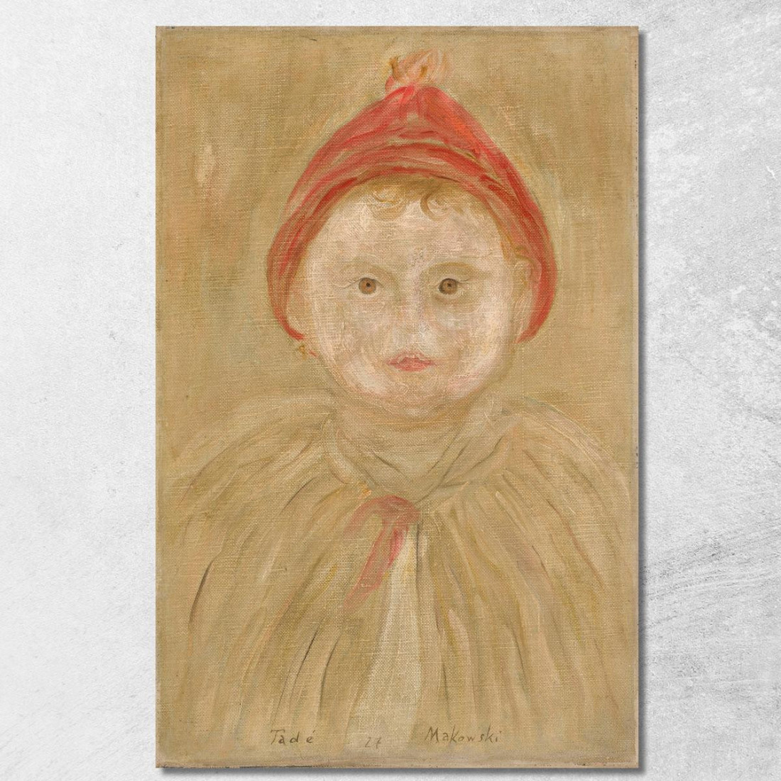 Bambino Con Mantellina Tadeusz Makowski tmk40 quadro stampato su tela Bambino Con Mantellina Tadeusz Makowski tmk40 quadro stampato su tela