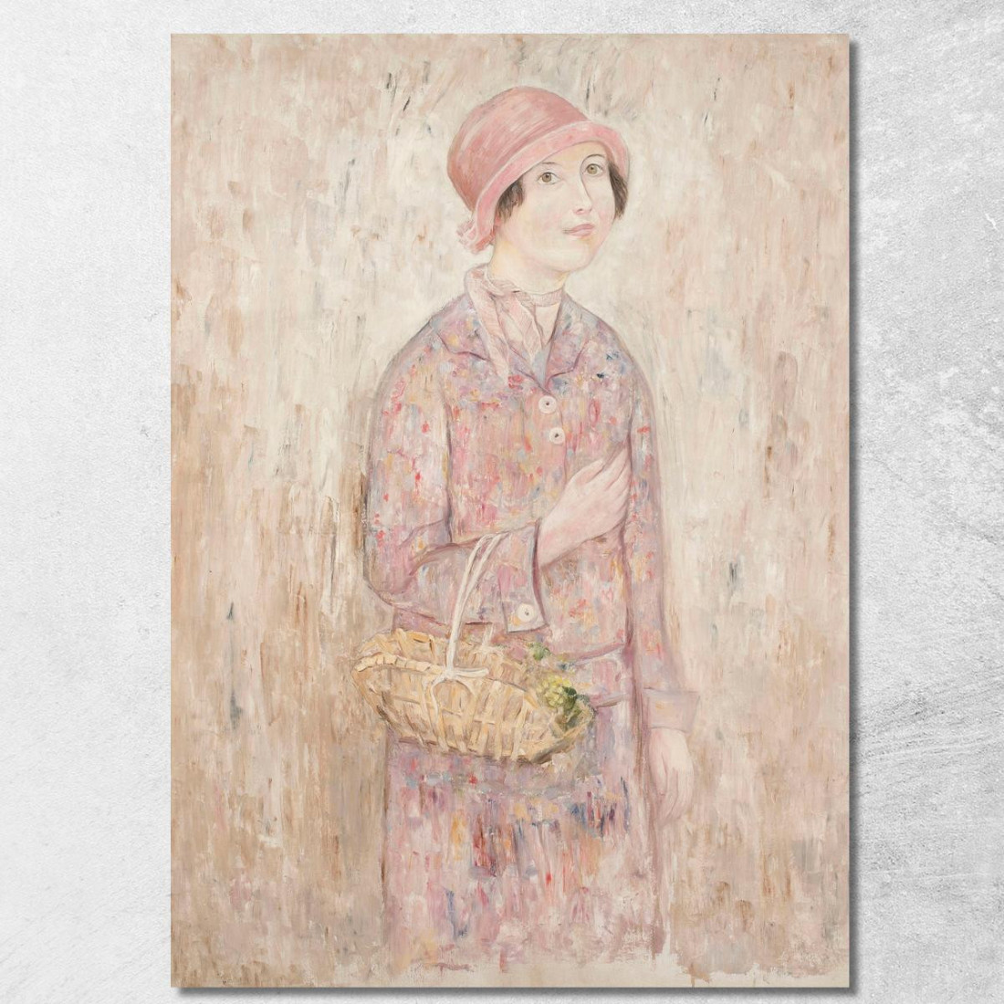 Ragazza Con Cappello Rosa Tadeusz Makowski tmk41 quadro stampato su tela Ragazza Con Cappello Rosa Tadeusz Makowski tmk41 quadro stampato su tela