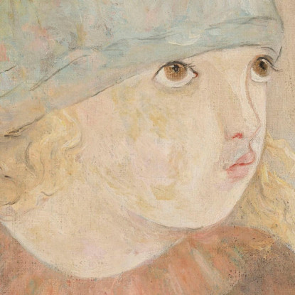 Bambina Con Berretto Blu Tadeusz Makowski tmk47 quadro stampato su tela