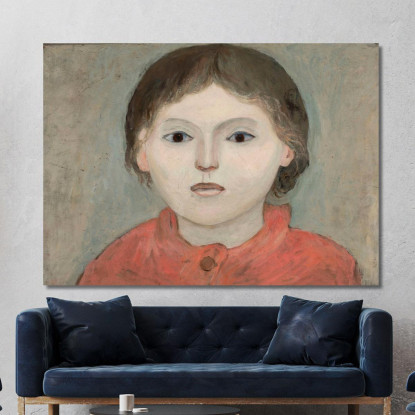 Bambina Con Vestito Arancione Tadeusz Makowski tmk48 quadro stampato su tela