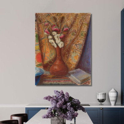 Fiori In Un Vaso Di Terracotta Tadeusz Makowski tmk59 quadro stampato su tela