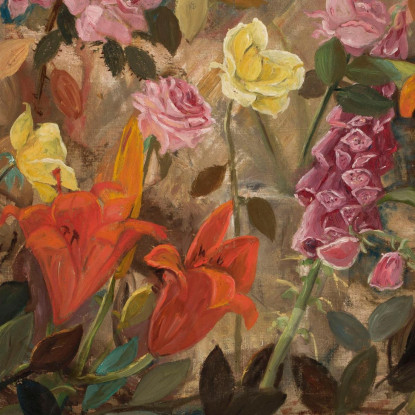 Fiori In Un Giardino Tadeusz Makowski tmk60 quadro stampato su tela
