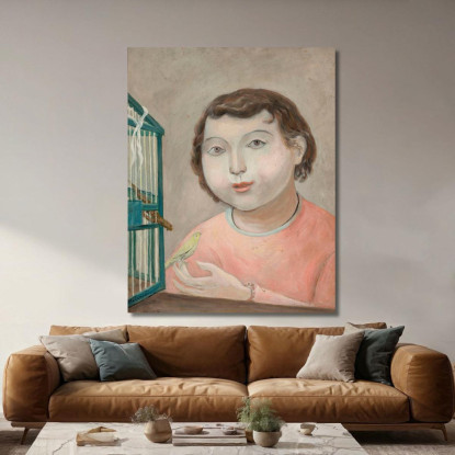 Ragazza Con Un Canarino Tadeusz Makowski tmk64 quadro stampato su tela