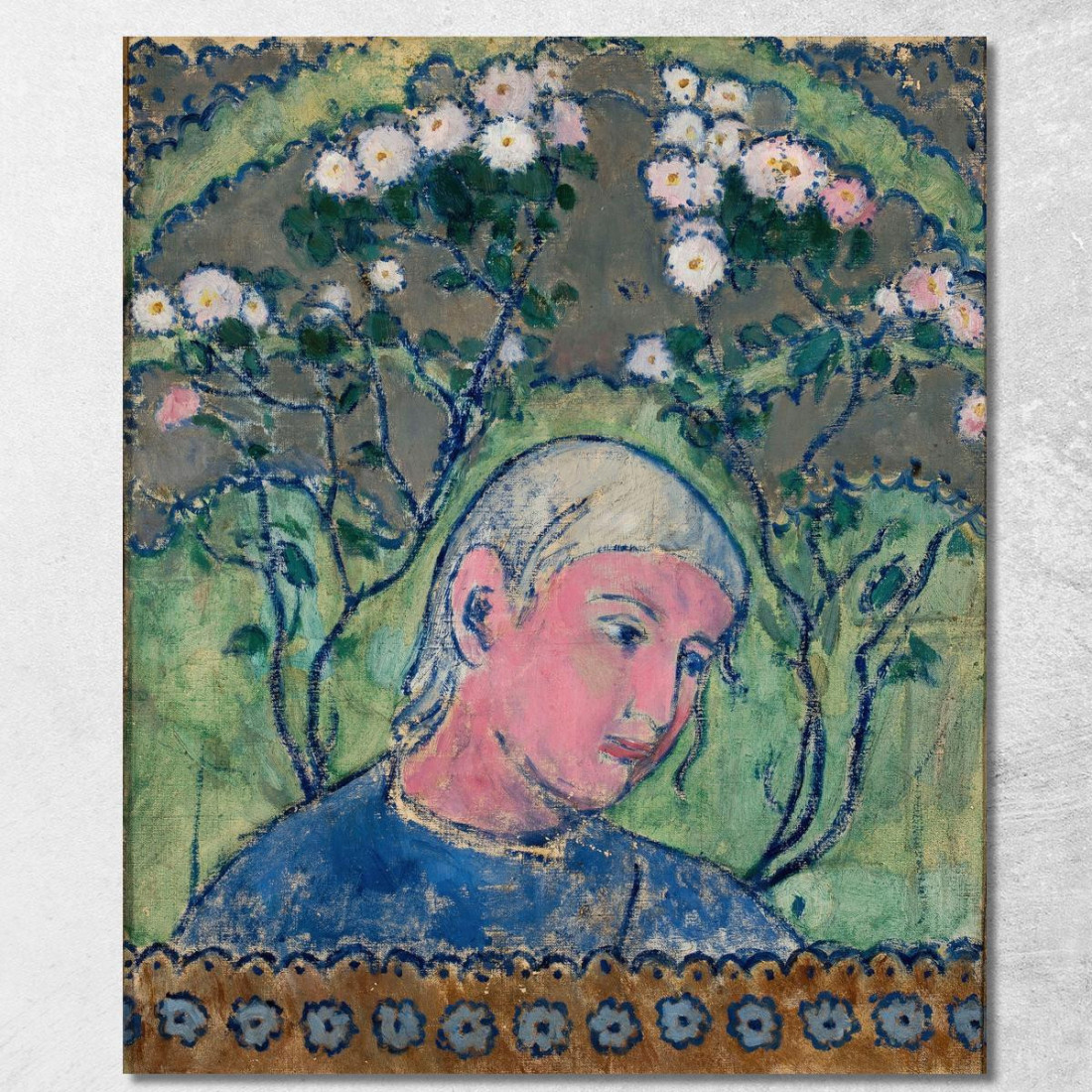 Testa Di Una Ragazza Tra I Fiori Tadeusz Makowski tmk74 quadro stampato su tela Testa Di Una Ragazza Tra I Fiori Tadeusz Makowski tmk74 quadro stampato su tela