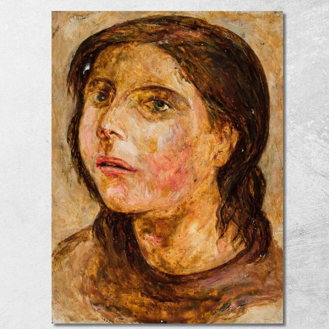 Testa Di Una Ragazza Con Bocca Semiaperta Tadeusz Makowski tmk76 quadro stampato su tela Testa Di Una Ragazza Con Bocca Semiaperta Tadeusz Makowski tmk76 quadro stampato su tela