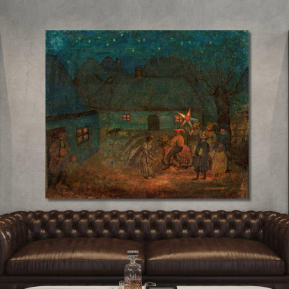 Presepe Di Cracovia Tadeusz Makowski tmk90 quadro stampato su tela