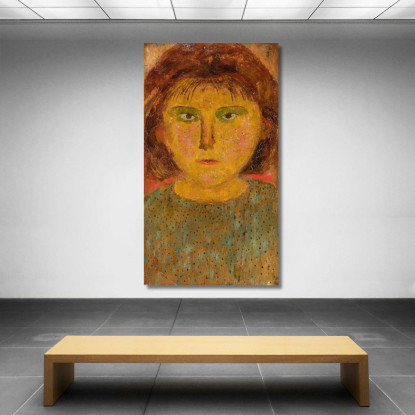 Bambina Con La Frangetta Tadeusz Makowski tmk106 quadro stampato su tela