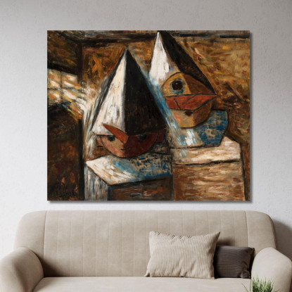 Piccoli Pierrot Tadeusz Makowski tmk113 quadro stampato su tela