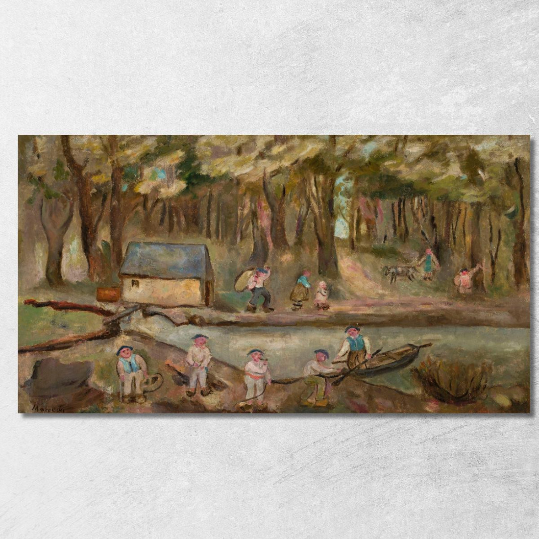 Mulino Sul Fiume Tadeusz Makowski tmk127 quadro stampato su tela Mulino Sul Fiume Tadeusz Makowski tmk127 quadro stampato su tela
