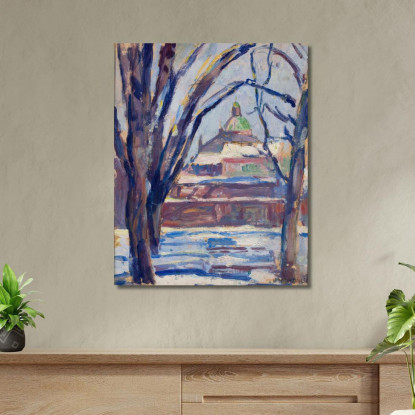 Paesaggio Invernale Con Chiesa Ortodossa Tadeusz Makowski tmk136 quadro stampato su tela