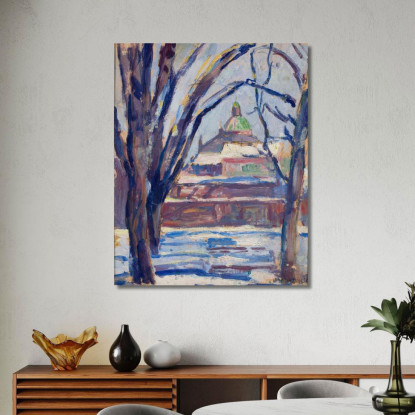 Paesaggio Invernale Con Chiesa Ortodossa Tadeusz Makowski tmk136 quadro stampato su tela