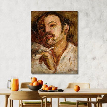 Ritratto Di Un Uomo Con Una Pipa Tadeusz Makowski tmk144 quadro stampato su tela