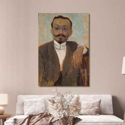 Ritratto Dello Scultore Bolesław Bałzukiewicz Tadeusz Makowski tmk146 quadro stampato su tela