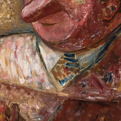 Ritratto Di Un Uomo Con Cappello E Sigaro Tadeusz Makowski tmk148 quadro stampato su tela