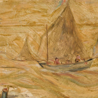 Barca A Vela Sul Mare Tadeusz Makowski tmk166 quadro stampato su tela