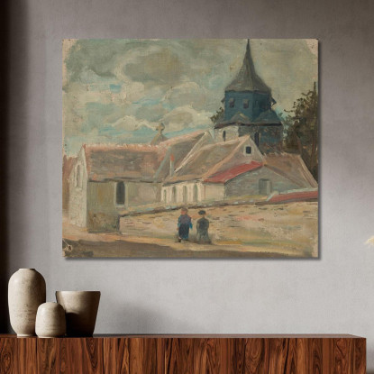 Piccola Chiesa Di Villaggio A Breuilpont Tadeusz Makowski tmk177 quadro stampato su tela
