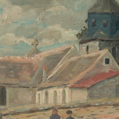 Piccola Chiesa Di Villaggio A Breuilpont Tadeusz Makowski tmk177 quadro stampato su tela