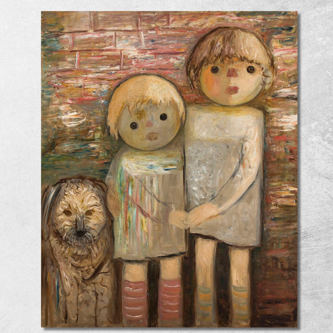 Due Bambini Con Un Cane Tadeusz Makowski tmk185 quadro stampato su tela Due Bambini Con Un Cane Tadeusz Makowski tmk185 quadro stampato su tela