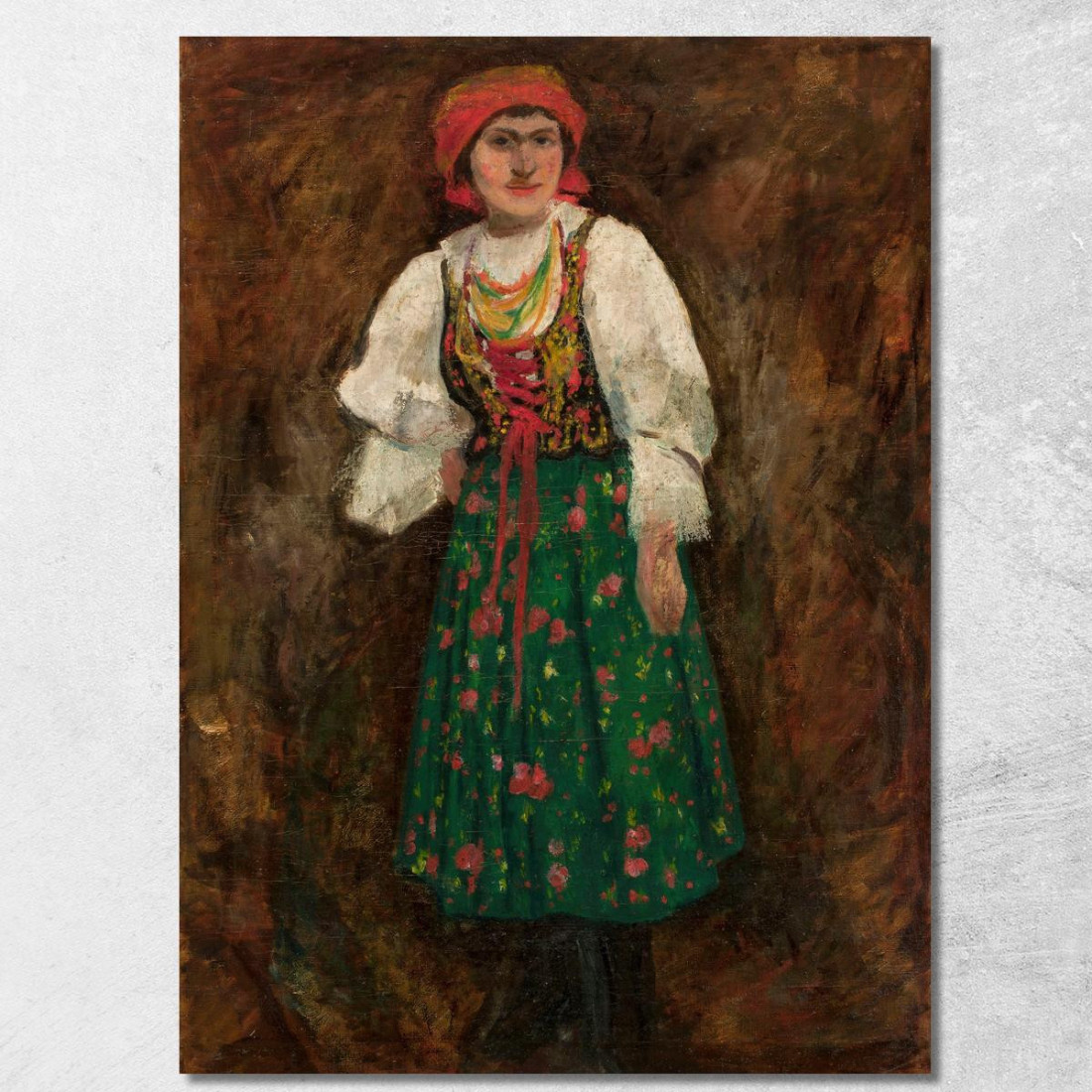 Donna In Costume Tradizionale Di Cracovia Tadeusz Makowski tmk201 quadro stampato su tela Donna In Costume Tradizionale Di Cracovia Tadeusz Makowski tmk201 quadro stampato su tela