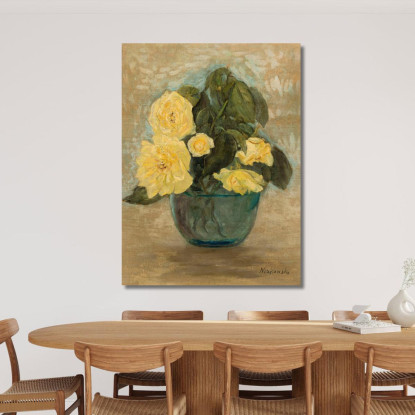 Rose Gialle Tadeusz Makowski tmk207 quadro stampato su tela