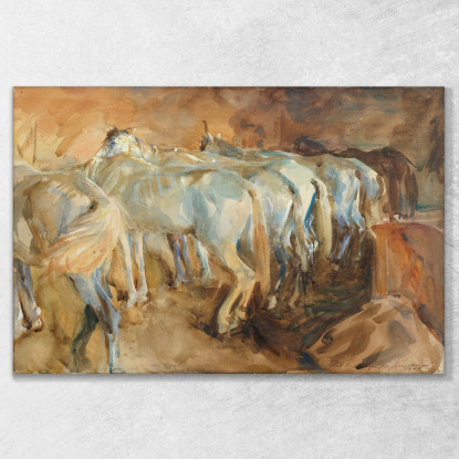 Cavalli Dell'Autobus A Gerusalemme John Singer Sargent jss32 quadro stampato su tela