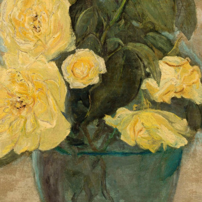 Rose Gialle Tadeusz Makowski tmk207 quadro stampato su tela