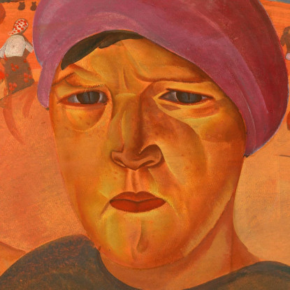 Donna Contadina Russa Boris Grigoriev bgr16 quadro stampato su tela