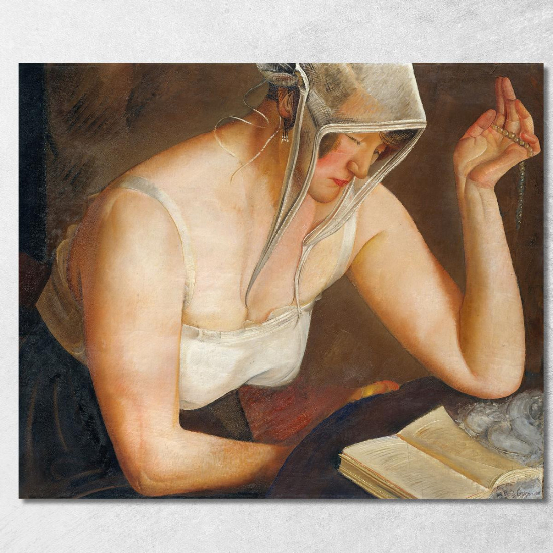 Donna Che Legge Boris Grigoriev bgr25 quadro stampato su tela