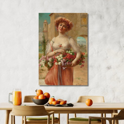 Con Le Rose Emile Vernon evr3 quadro stampato su tela