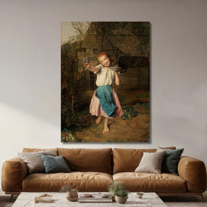 La Ragazza Delle Violette Ferdinand Georg Waldmüller fgw27 quadro stampato su tela