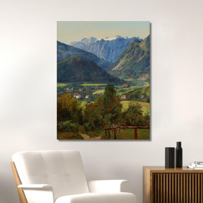 Il Dachstein Dal Sophien-Doppelblick Presso Ischl Ferdinand Georg Waldmüller fgw30 quadro stampato su tela